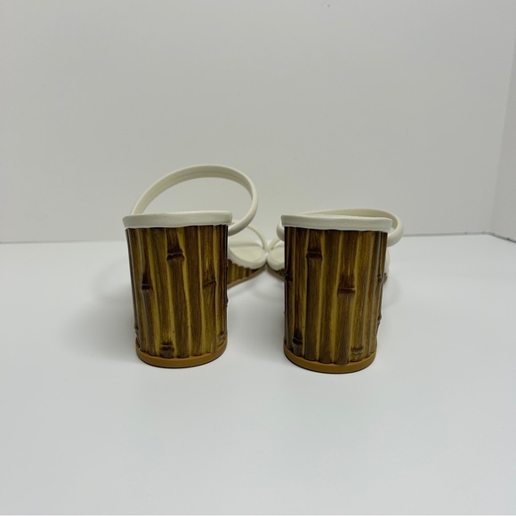 Cult Gaia Eva Leather Wedge Slide Sandals white sz 40 New - Picture 7 of 10